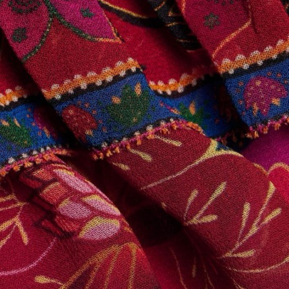 FARM RIO Tropical Tapestry Long-Sleeve Minidress Size M - Picture 14 of 16